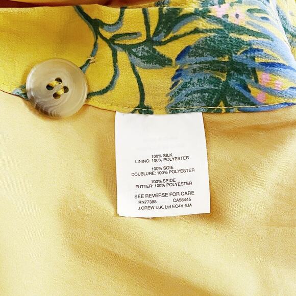 Madewell Silk Yellow Printed Flower Skirt A-Line XS - Picture 2 of 7